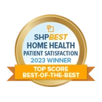 SHP Best Home Health patient satisfaction award badge